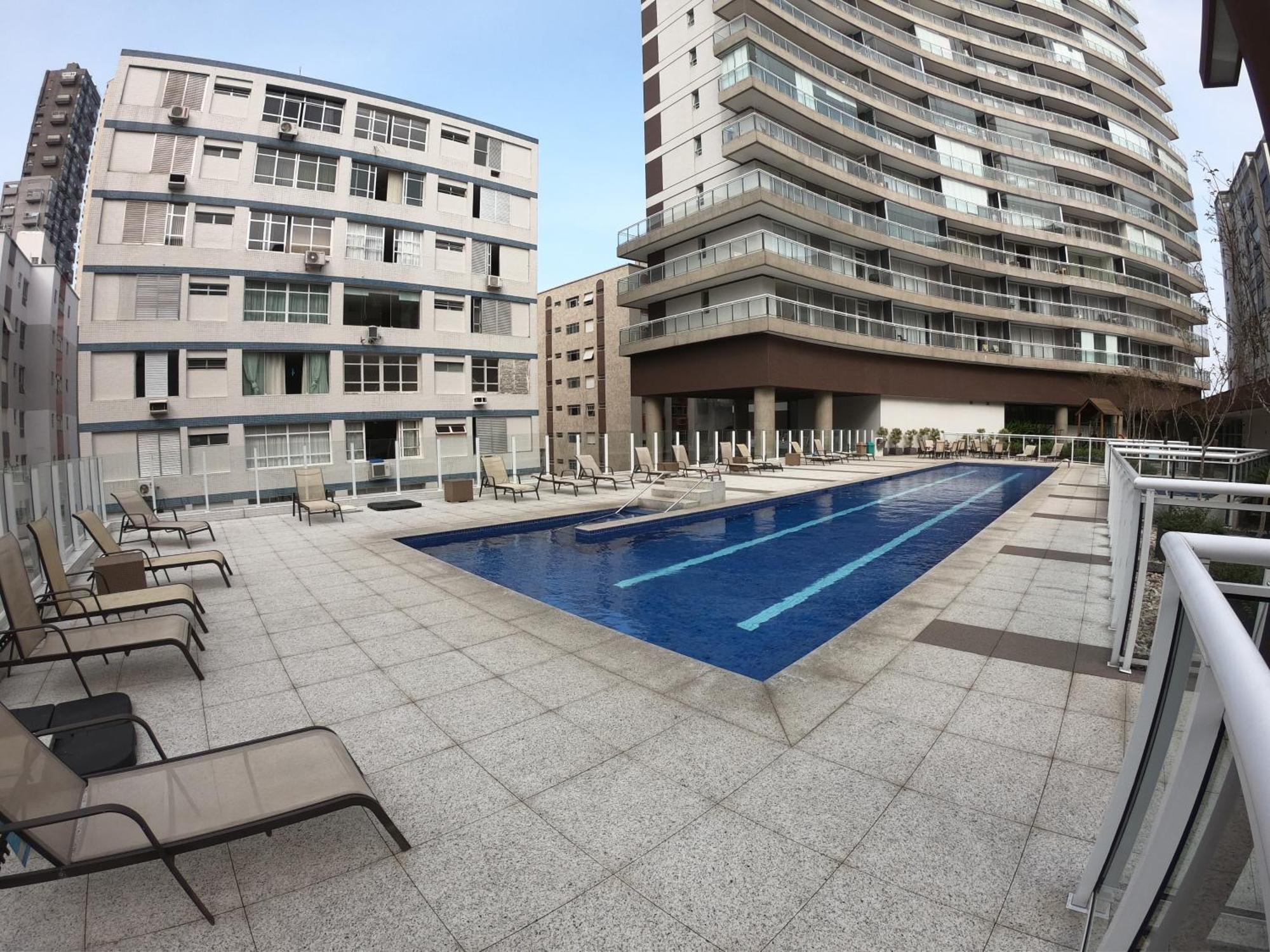 Booksantos Unlimited 2705 - Veja O Mar Da Cama Santos (Sao Paulo) Exterior foto